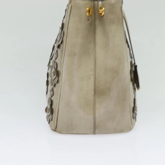 PRADA Hand Bag Enamel 2way Beige Gold Auth - Picture 3 of 16